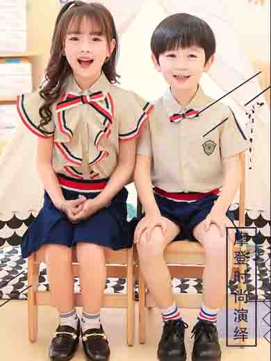 幼兒園園服夏裝英倫風小學生校服夏季短袖套裝純棉畢業服兒童班服